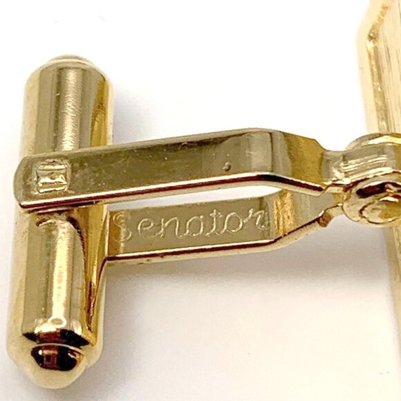 VINTAGE SENATOR Tiger's Eye Cufflinks and Tie Pin Set in Original Box! - Picture 6 of 7